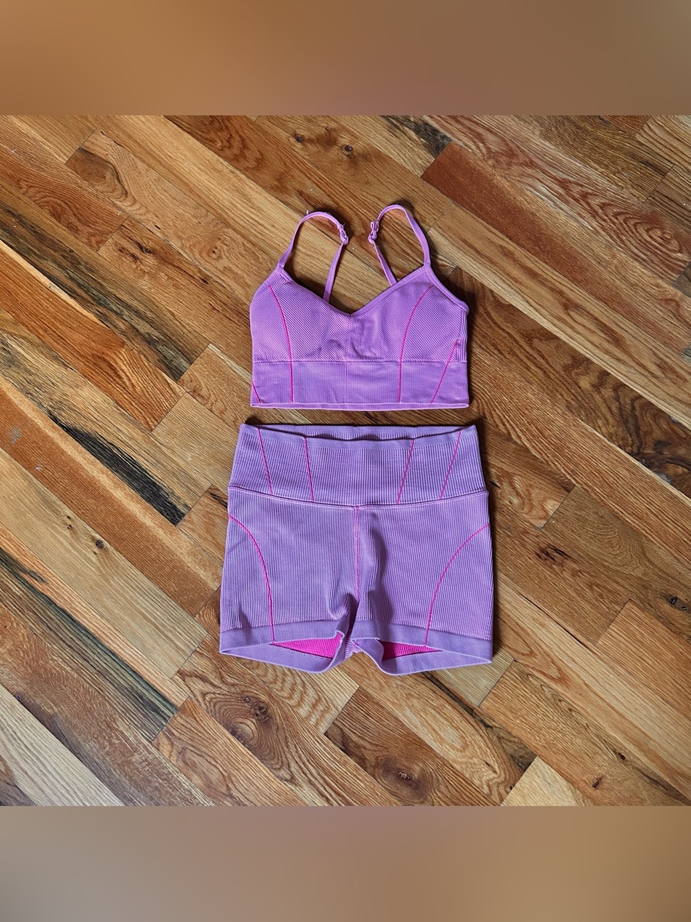 Offline by Aerie Pink Ribbed Workout Set